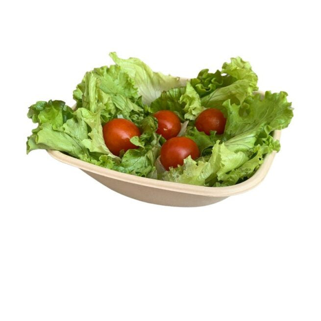 Barquette rectangulaire Nature 900 ml en cellulose, lot de 500 - Ecobioshopping