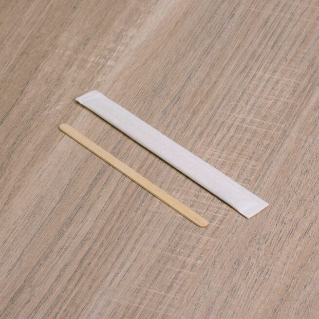 Touillette 11,5 cm en bois, emballée sous vide, lot de 10000 - Ecobioshopping