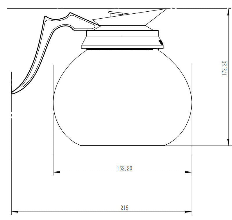 Pot à café en verre 1.8l 215x162x172 mm Combisteel - vue 2 - Service à Boisson Chaude pro CHR - Cuistéo