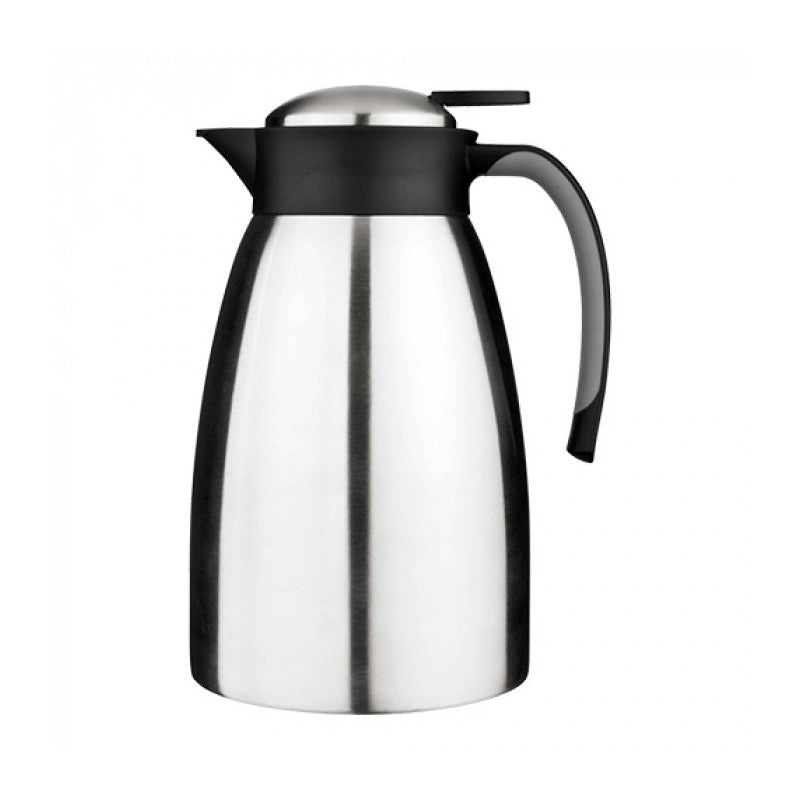 Pichet isotherme en acier inoxydable avec bouton-poussoir - 1 litre - Helios