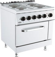 Cuisinière électrique 4 plaques avec four électrique 800x700x900 mm 2 kW Combisteel - Four mixte professionnel CHR - matériel cuisine pro - Cuistéo