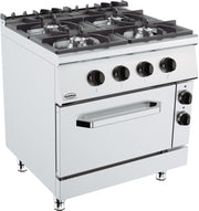 Cuisinière a gaz 4 bruleurs avec four électrique 800x900x900 mm 4 L 6 kW Combisteel - Four mixte professionnel CHR - matériel cuisine pro - Cuistéo