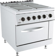 Cuisinière électrique 4 plaques avec four électrique 800x900x900 mm 18 kW Combisteel - Four mixte professionnel CHR - matériel cuisine pro - Cuistéo