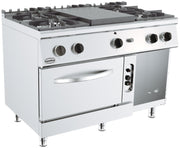 Cuisinière plaques 4 bruleurs avec four gaz 1200x700x900 mm 4 L 38.5 kW Combisteel - Four mixte professionnel CHR - matériel cuisine pro - Cuistéo