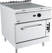 Cuisiniere plaques coup de feu avec four a gaz 800x900x900 mm 11 kW Combisteel - Four mixte professionnel CHR - matériel cuisine pro - Cuistéo