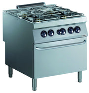 Cuisinière gaz 4 bruleurs avec four gaz 4 L 48.5 kW Combisteel - Four mixte professionnel CHR - matériel cuisine pro - Cuistéo