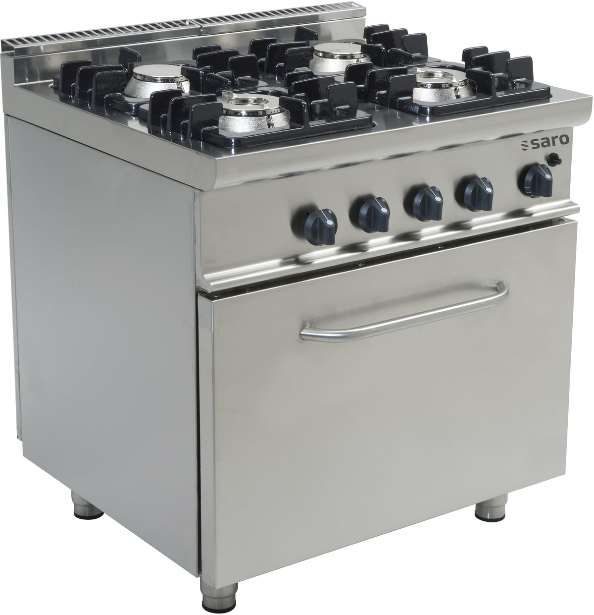 Cuisinière gaz - 4 feux - Four gaz 120L - 31.9 kW - E7/KUPG4LO Saro - Four mixte professionnel CHR - matériel cuisine pro - Cuistéo