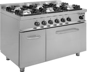 Cuisinière gaz - 6 feux - Four gaz 120L - 44.8 kW - E7/KUPG6LN Saro - Four mixte professionnel CHR - matériel cuisine pro - Cuistéo