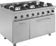 Cuisinière gaz - 6 feux - Four électrique 120L - 36.2 kW - E7/KUPG6LE Saro - Four mixte professionnel CHR - matériel cuisine pro - Cuistéo