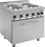 Cuisinière électrique - 4 plaques - Four électrique 120L - 15.9 kW - E7/CUET4LE Saro - Four mixte professionnel CHR - matériel cuisine pro - Cuistéo