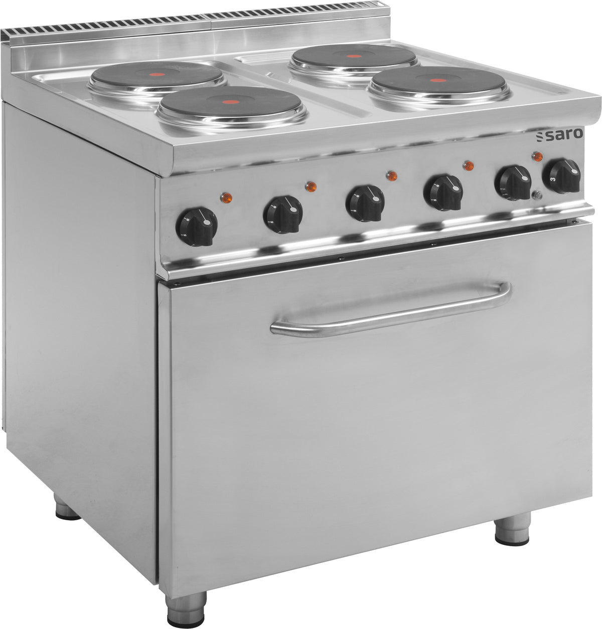 Cuisinière électrique - 4 plaques - Four électrique 120L - 15.9 kW - E7/CUET4LE Saro - Four mixte professionnel CHR - matériel cuisine pro - Cuistéo
