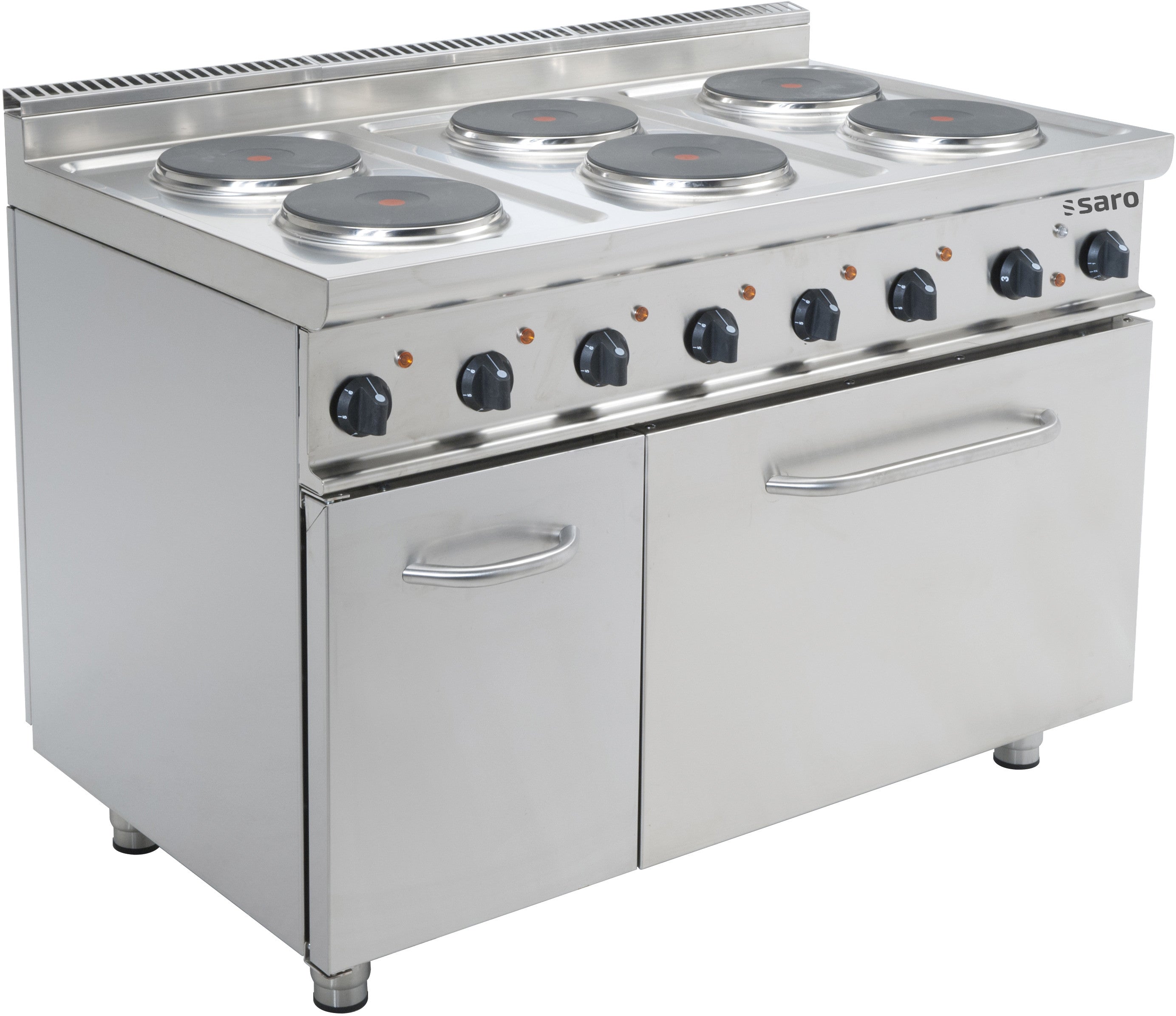 Cuisinière électrique - 6 plaques - Four électrique 120L - 20.7 kW - E7/CUET6LE Saro - Four mixte professionnel CHR - matériel cuisine pro - Cuistéo