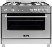 Cuisinière gaz - 5 feux - Four gaz 115L - Grill 1.8 kW - TS95C71X Saro - Four mixte professionnel CHR - matériel cuisine pro - Cuistéo