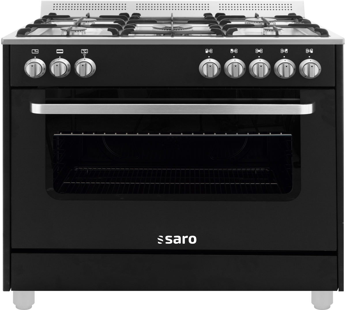 Cuisinière gaz - 5 feux - Four électrique 115L - Grill 1.8 kW - TS95C61LNE Saro - Four mixte professionnel CHR - matériel cuisine pro - Cuistéo