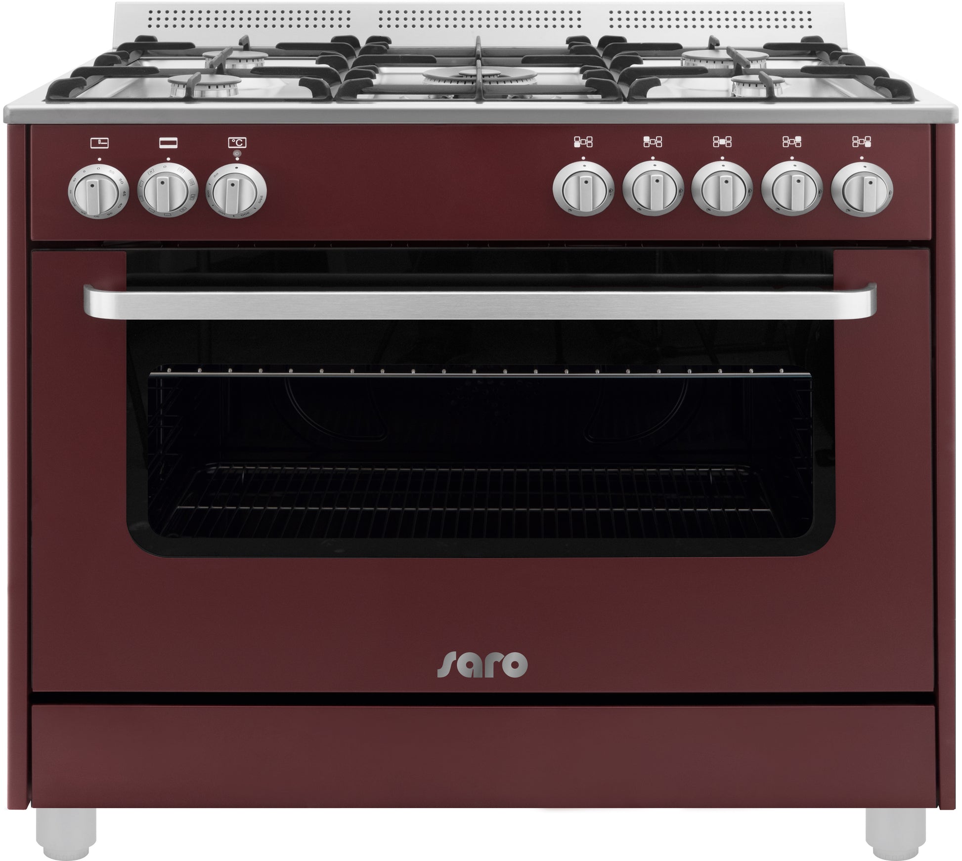 Cuisinière gaz - 5 feux - Four électrique 115L - Grill 1.8 kW - TS95C61LVI Saro - Four mixte professionnel CHR - matériel cuisine pro - Cuistéo