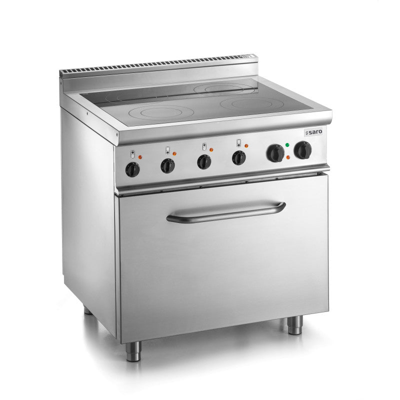 Cuisinière vitrocéramique - 4 zones - Four électrique 2/1GN - 15.48 kW - E7/CVE4LE - Saro