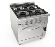 Cuisinière gaz - 4 feux - Four gaz - 32.4 kW - LQ/CUG4NG Saro - Four mixte professionnel CHR - matériel cuisine pro - Cuistéo