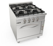 Cuisinière gaz - 4 feux - Four électrique - 28.3 kW - LQ/CUG4NE Saro - Four mixte professionnel CHR - matériel cuisine pro - Cuistéo