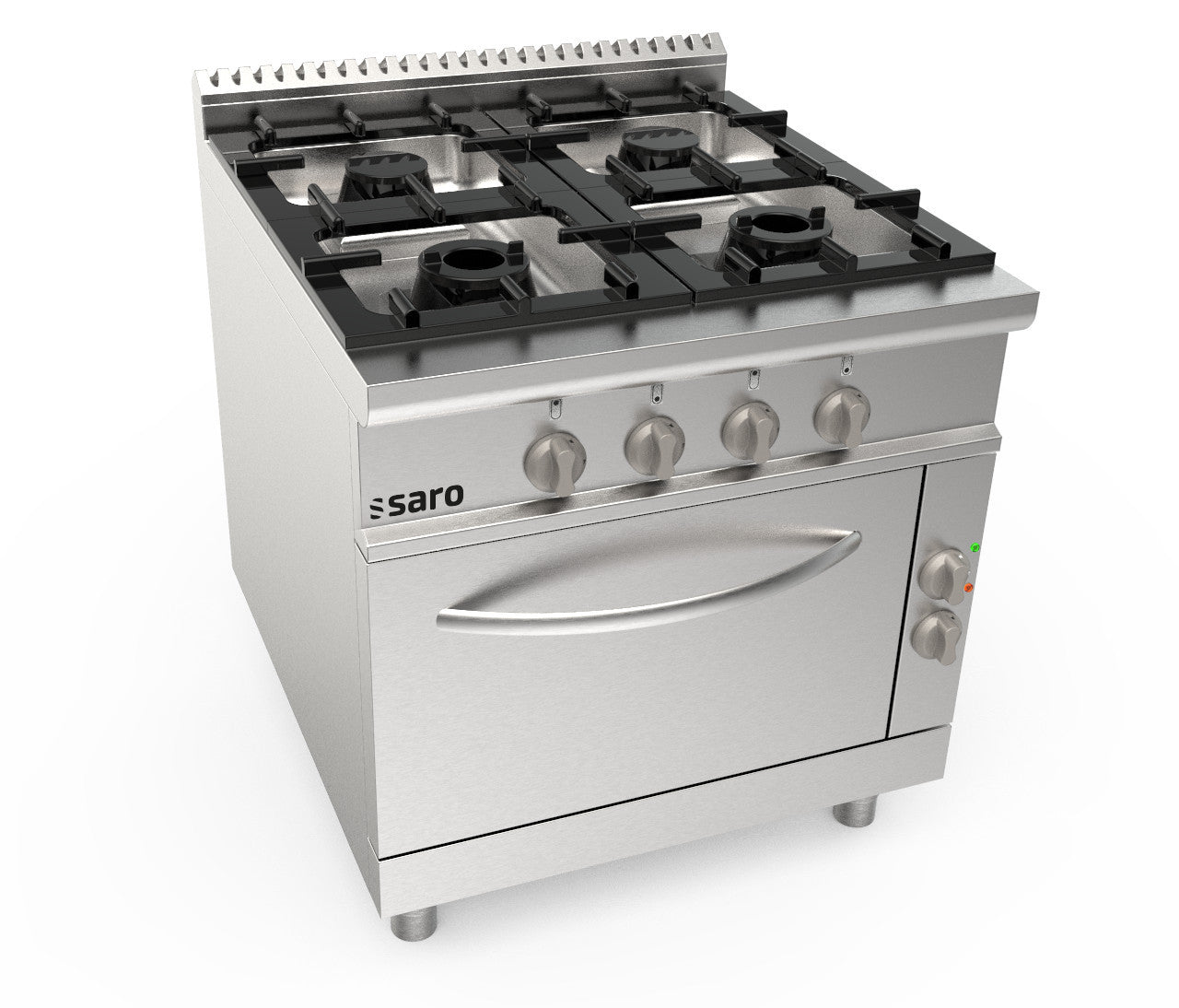 Cuisinière gaz - 4 feux - Four électrique - 28.3 kW - LQ/CUG4NE Saro - Four mixte professionnel CHR - matériel cuisine pro - Cuistéo