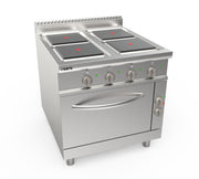 Cuisinière électrique - 4 plaques - Four statique 2/1GN - 21.48 kW - LQ/CQE4LE Saro - Four mixte professionnel CHR - matériel cuisine pro - Cuistéo