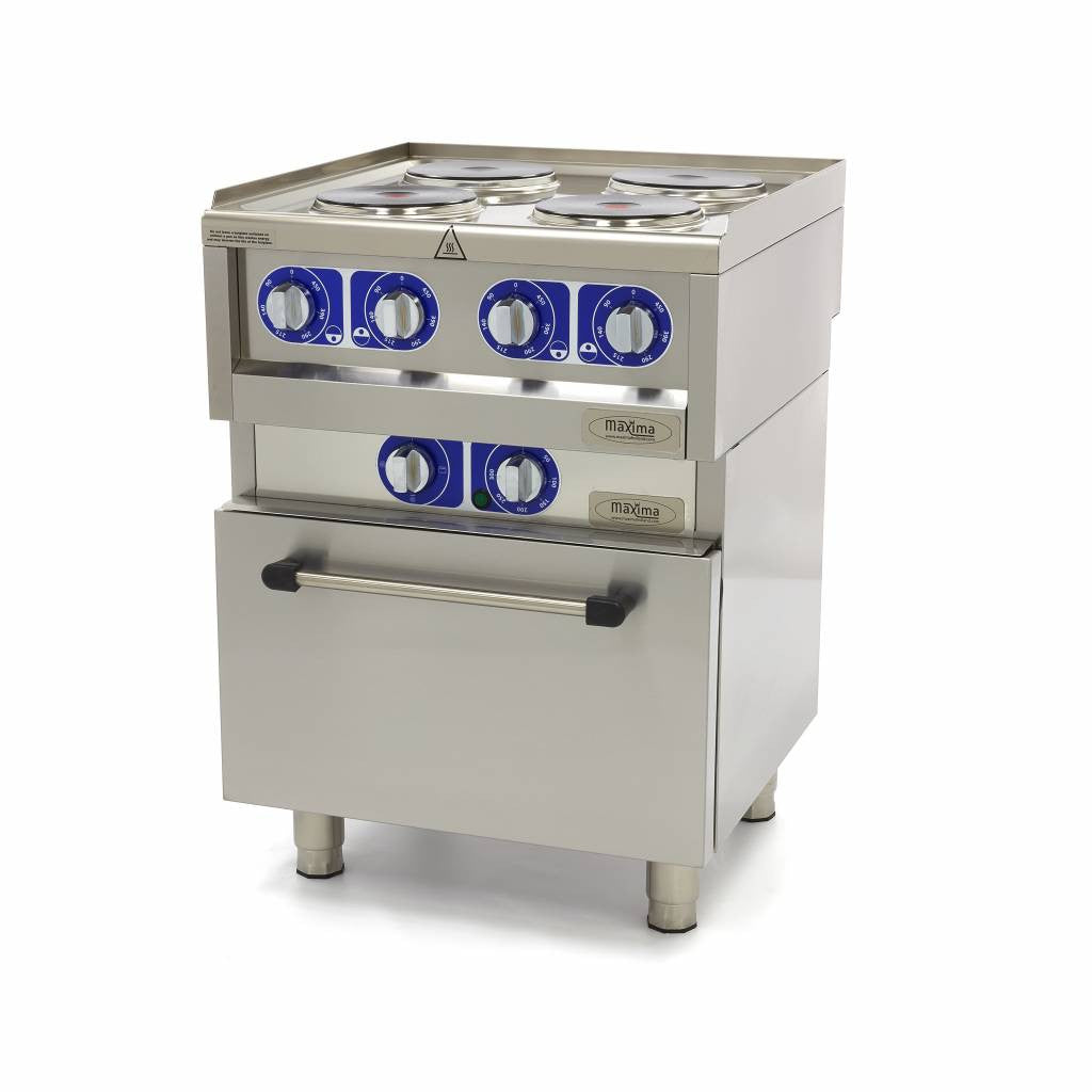 Cuisinière professionnelle - 4 brûleurs - Électrique 10000 W Maxima - Four mixte professionnel CHR - matériel cuisine pro - Cuistéo