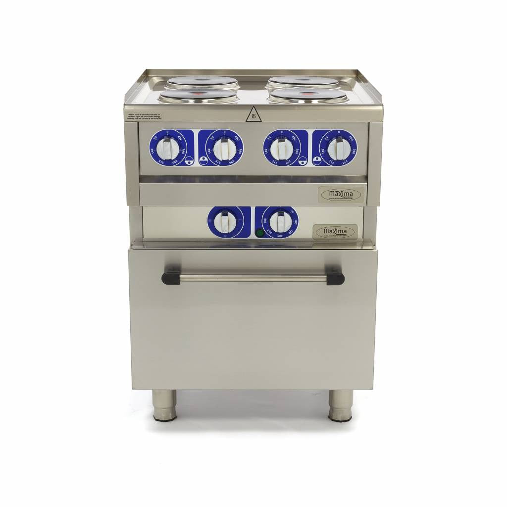 Cuisinière professionnelle - 4 brûleurs - Électrique 10000 W Maxima - vue 3 - Four mixte pro CHR - Cuistéo