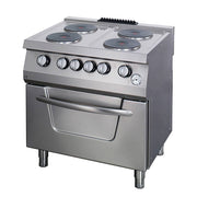 Cuisinière 4 brûleurs - Double unité - avec four - Électrique 16400 W Maxima - Four mixte professionnel CHR - matériel cuisine pro - Cuistéo