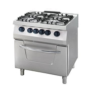 Cuisinière 4 Brûleurs - Double Unité - Profondeur de 70 cm - 36 kW - Gaz avec Four Électrique Maxima - Four mixte professionnel CHR - matériel cuisine pro - Cuistéo