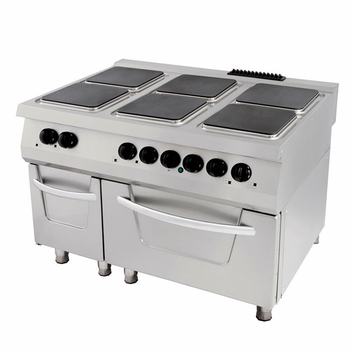 Cuisinière 6 brûleurs - Unité triple - 90 cm de profondeur - incluant four - Électrique 30000 W Maxima - Four mixte professionnel CHR - matériel cuisine pro - Cuistéo