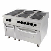 Cuisinière 6 brûleurs - Unité triple - 90 cm de profondeur - incluant four - Électrique 30000 W Maxima - Four mixte professionnel CHR - matériel cuisine pro - Cuistéo