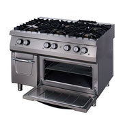 Cuisinière 6 brûleurs - Unité triple - Profondeur de 90 cm - Gaz inclu Four électrique 6000 W Maxima - Four mixte professionnel CHR - matériel cuisine pro - Cuistéo