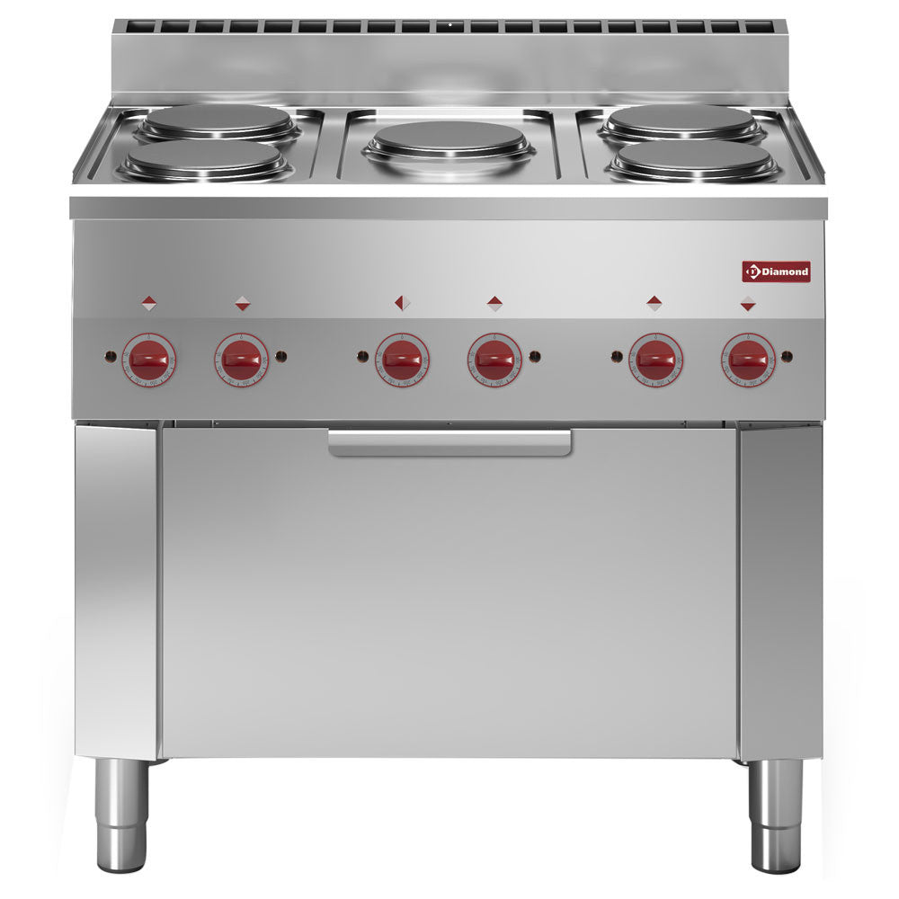 Fourneau électrique 5plaques + four convection - Diamond