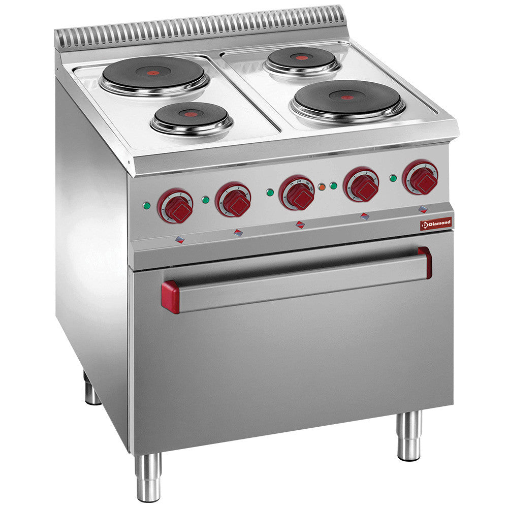 Fourneau électrique 4 plaques + four/grill - Diamond