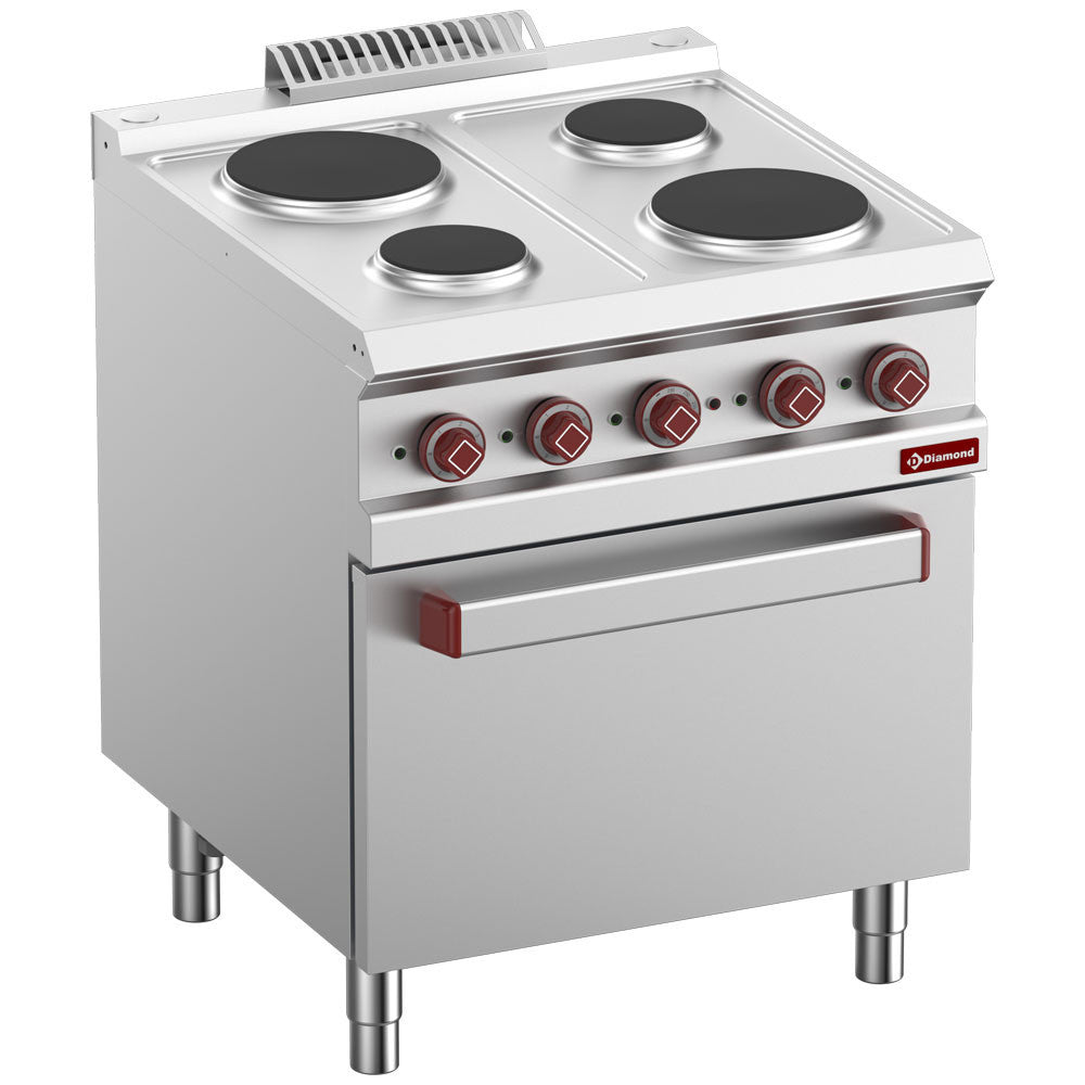 Fourneau électrique 4 plaques - four/grill - Diamond