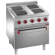 Fourneau électrique 4 plaques carrées - four/grill - Diamond