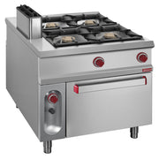 Fourneau tout gaz 4 feux - four GN 2/1 - Diamond