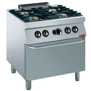 Fourneau tout gaz 4 feux + four GN2/1 - Diamond