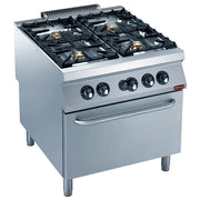 Fourneau tout gaz 4 feux - four GN2/1 - Diamond