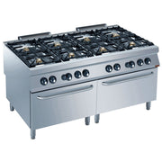 Fourneau tout gaz 8 feux / 2 fours GN 2/1 - Diamond