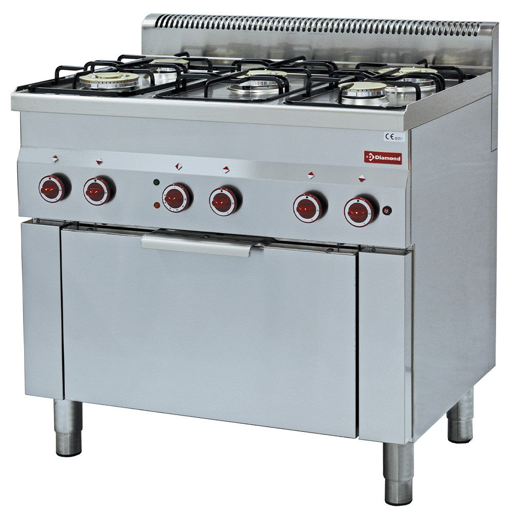 Fourneau 5 feux gaz - four élec GN 1/1 - Diamond
