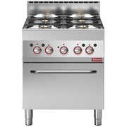 Fourneau gaz 4 feux - four convection élec GN1/1 - Diamond