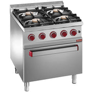 Fourneau 4 feux vifs gaz + four élec GN1/1 - Diamond