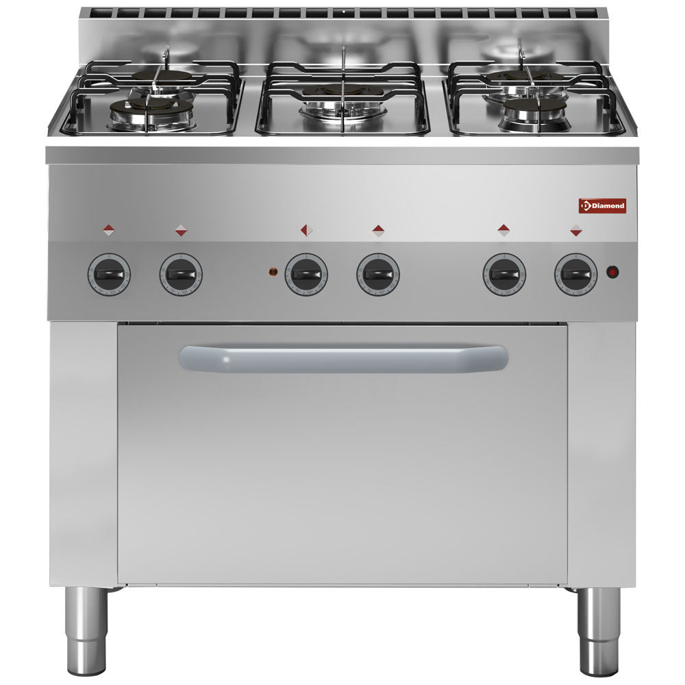 Fourneau 5 feux gaz+ four convection électrique - Diamond