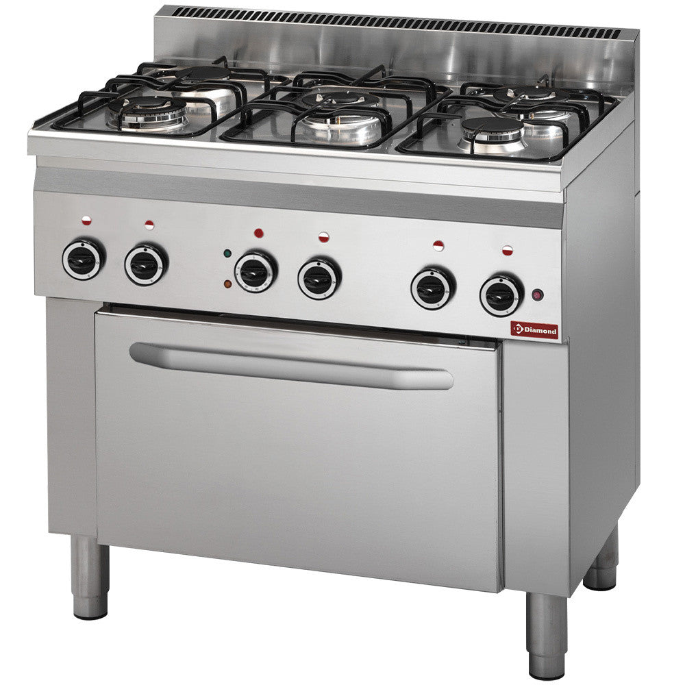 Fourneau 5 feux gaz et four à convection électrique - Diamond