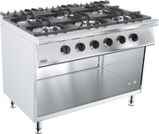 Cuisinière à gaz 6 bruleurs 700x1200x1085 mm 6 kW Combisteel - Four mixte professionnel CHR - matériel cuisine pro - Cuistéo