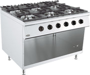 Cuisinière à gaz 6 bruleurs 700x400x1085 mm 6 L 52 kW Combisteel - Four mixte professionnel CHR - matériel cuisine pro - Cuistéo