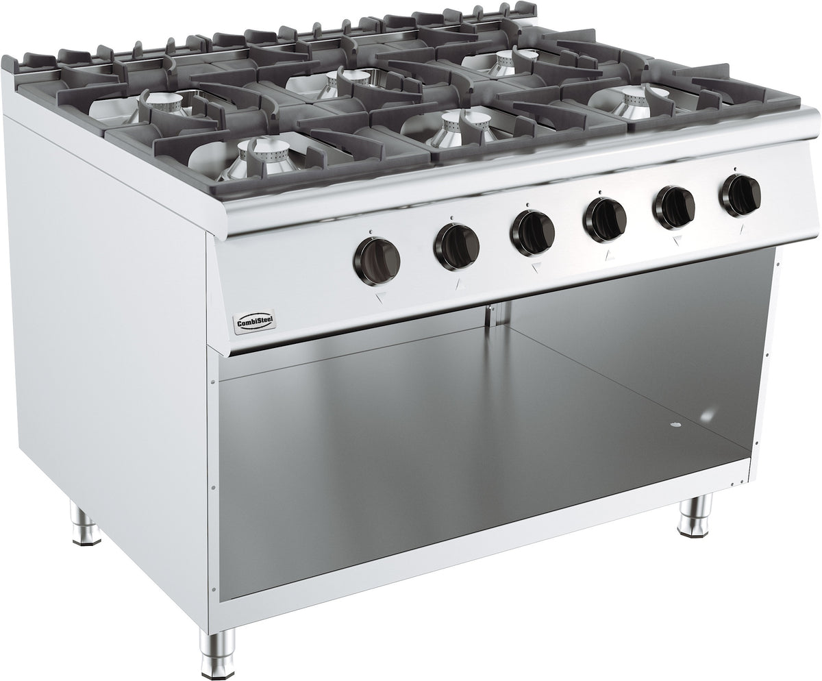 Cuisinière à gaz 6 bruleurs 700x400x1085 mm 6 L 52 kW Combisteel - Four mixte professionnel CHR - matériel cuisine pro - Cuistéo