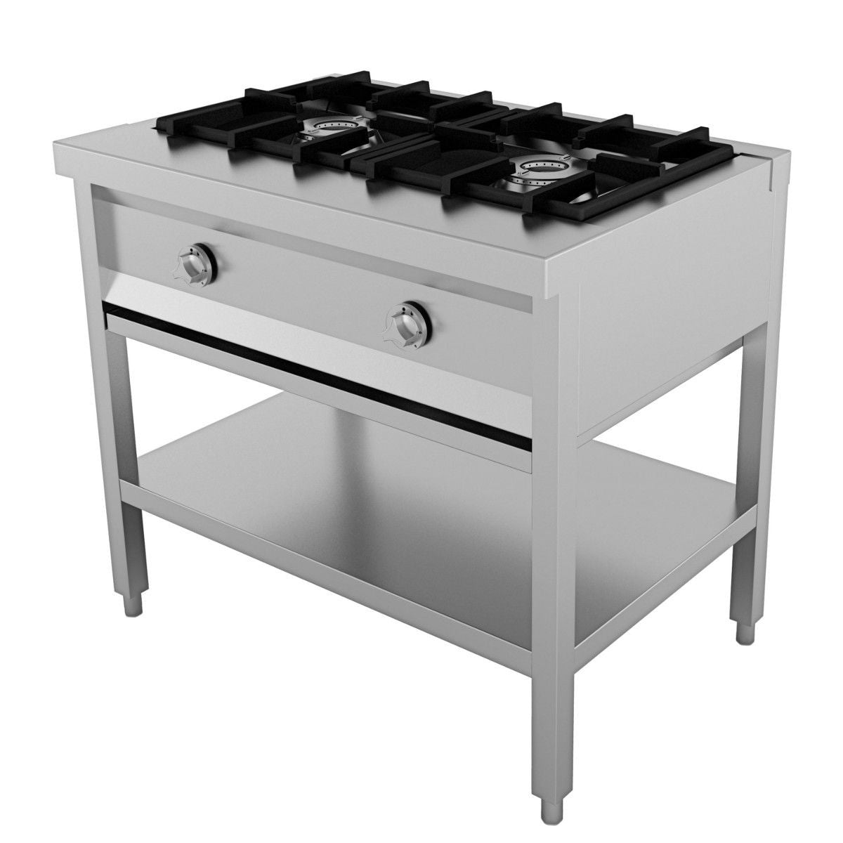 Cuisinière 2 bruleurs 700x700x850 mm 2 L 13 kW Combisteel - Four mixte professionnel CHR - matériel cuisine pro - Cuistéo