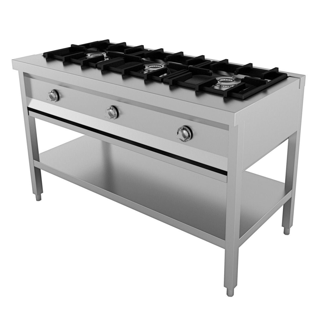Cuisinière 3 bruleurs 800x730x870 mm 3 L 19.5 kW Combisteel - Four mixte professionnel CHR - matériel cuisine pro - Cuistéo