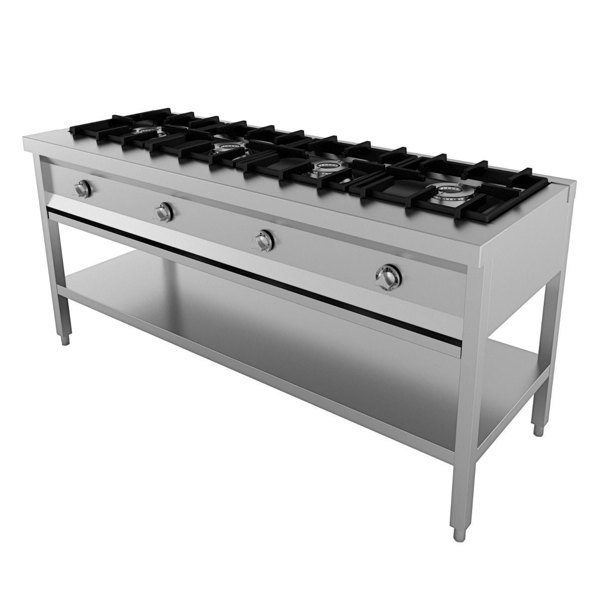 Cuisinière 4 bruleurs 700x400x1085 mm 4 L 26 kW Combisteel - Four mixte professionnel CHR - matériel cuisine pro - Cuistéo